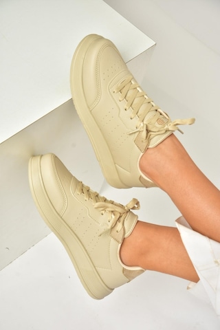 Fox Shoes U702015809 Bej Spor Ayakkabı Sneakers Bej-suni Deri Bej