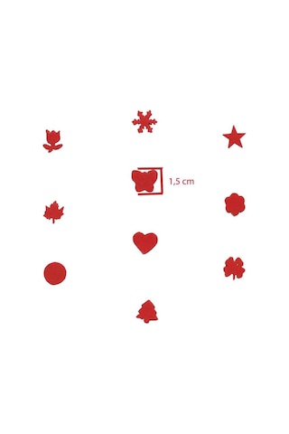 RedApple Şekilli Küçük Boy Delgeç/Şekilgeç 1,5 cm Kalp