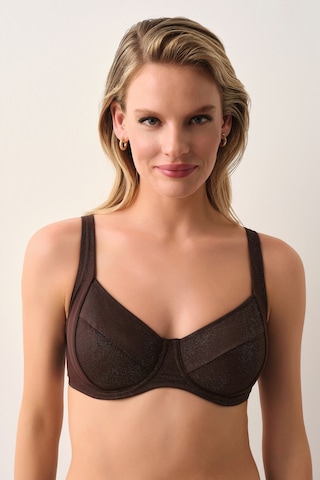 Suwen Disco Balenli Toparlayıcı Bikini Üst Sb2699414241424 Kahverengi