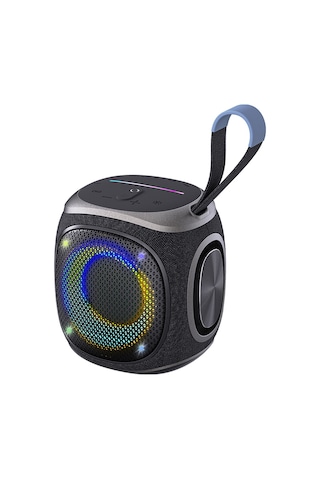 Lenyes S864 Rgb Işıklı Taşınabilir Tws Bluetooth Speaker Hoparlör V5.3 Siyah Siyah