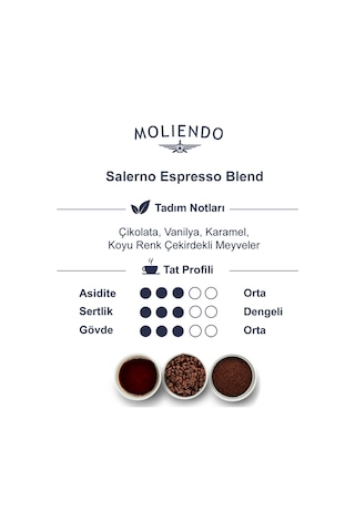 Moliendo Salerno Espresso Blend Çekirdek Kahve 1 KG