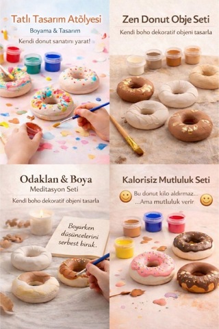 7 Parça Donut Boyama Seti Hobi & Eğitici Boyama Kiti