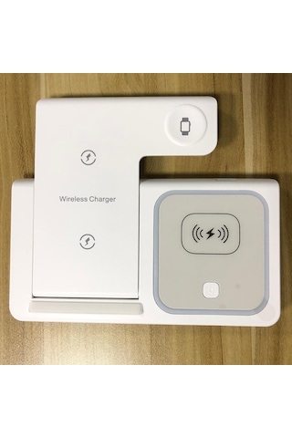 Xindoker  Ve Huawei İçin Kablosuz Hızlı Şarj, Katlanabilir Üçlü Kablosuz Şarj Cihazı - Beyaz X455