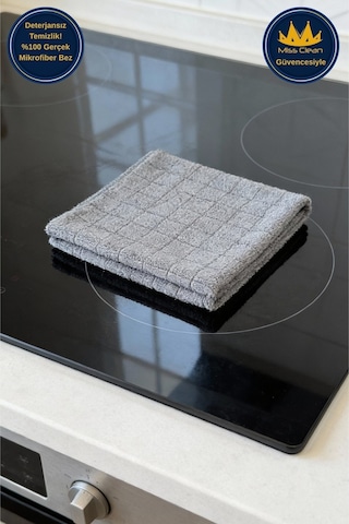 Miss Clean 3 Lü Paket Mikrofiber Temizlik Bezi 40x40 Cm Gri