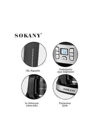 Sokany SK-506E 950 W Çok Fonksiyonlu Öğütücülü Kahve Makinesi