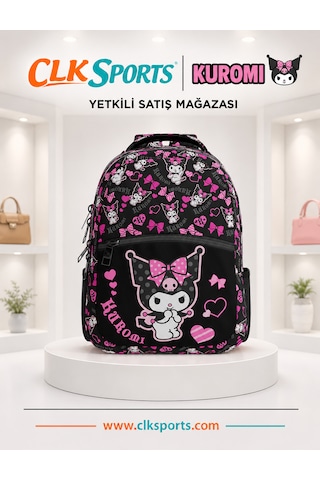 Kuromi Okul Çantası , Çift Gözlü Kalem Çantası , Kuromi Anahtarlık Ve Matara Seti 1 Parça