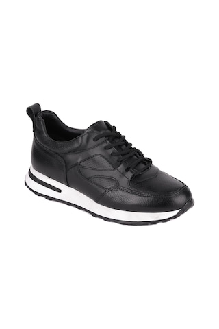Shoetyle - Siyah Hakiki Deri Bağcıklı Erkek Sneaker 115-k511-1329 Siyah