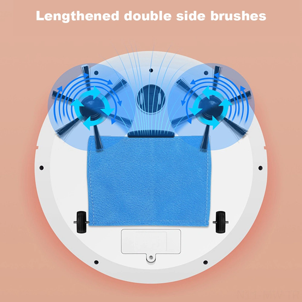 Moveevo Ev Otomatik Temizleyici Robot Süpürge: Usb Şarjlı, Kuru/ıslak Mod, Darbeli Fırça, Zayıf Gövde, 100 Dakika Çalışma Süresi - Beyaz Beyaz