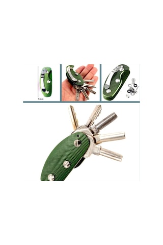 Omeniv Yeşil Metal Eşsiz Anahtarlık Av Balık Olta Kamp Outdoor Çok Renkli