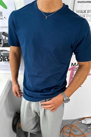 Lacivert Basic Premium Regular Fit Tişört Lacivert