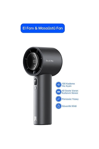 Jisulife Handheld Fan Pro1 S Taşınabilir Akıllı El Fanı 5000mah Gri