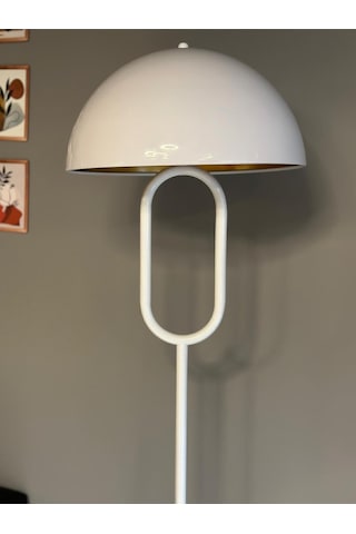 Beyaz Lambader Modern Dekoratif Metal Oturma Odası Çalışma Odası Zemin Lambası 6907 Beyaz