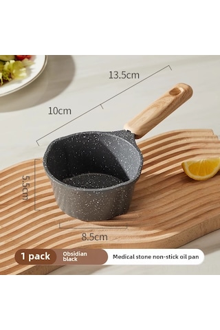 Dianziye Küçük Mutfak Tahta Tencere: Non-stick Mutfak Tahta, Sıvı Yağ, Sıcak Yağ, Küçük Omlet Tencere, Gaz Ocağı İçin Kara Mutfak Tahta, Sadece Gaz Diğer