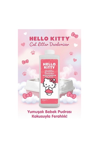 Hello Kitty Cat Litter, Kedi Kumu Deodorizer, Koku Giderici Bebek Pudrası Kokulu 500gr