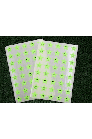 Tanex Tnx-302 Flo Yıldız Yeşil Gülen Etiketi 17 MM 80 Adet