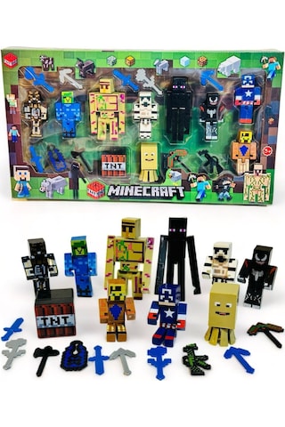 Minecraft Aksesuarlı Xl 20 Parça Oyuncak Kahramanlar Figür Maykıraft