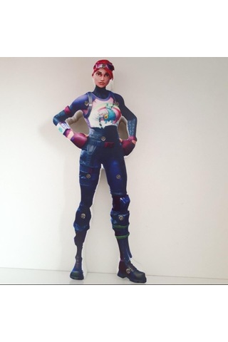 Led Fortnite Brite Bomber Karakteri Led Işıklı Pano Biblo Ahşap Masa Dekor Mavi