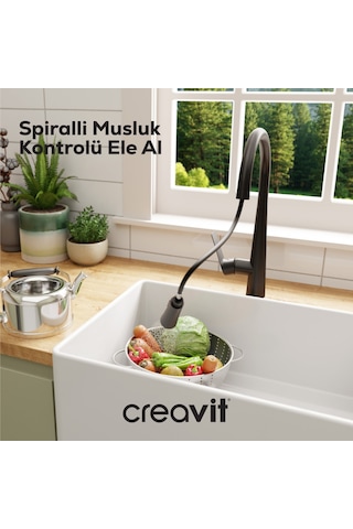 Creavit Spiralli Mutfak Armatürü Mat Siyah Bt.mf8858s