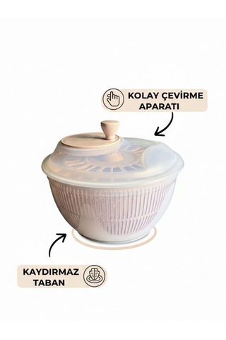 Salata Ve Sebze Kurutucu 4,75 Litre Salata Kurutucu Şeffaf