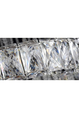 Alalighting Gold 3 Katlı Altıgen Ledli Kristal Taşlı Lüks Avize Altın - Gold