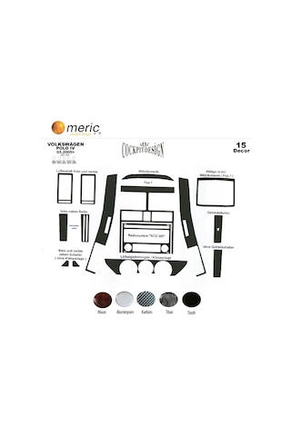Meriç® Vw Polo Ön Torpido Kaplama Piano Black 15 Parça 2005-2009 (530157615)