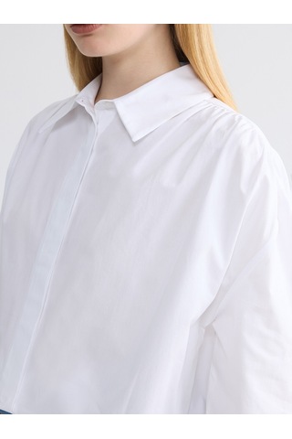 Lcw Modest Beyaz Regular Fit Kadın Gömlek