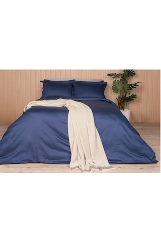 İşbir Yatak Milano Classic Royal Blue 240 Tc Armürlü Pamuk Saten Çift Kişilik Nevresim Takımı Renkli
