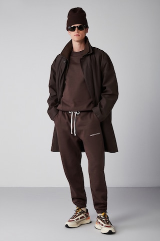 Marshall Erkek Pamuklu Içi Polarlı Nakışlı Relaxed Kahverengi Eşofman Takımı