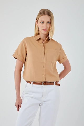 Ribana Classic Oxford Kısa Kollu Gömlek VİZON