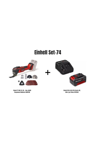 Einhell Set-74 Einhell Tp-mg 18 Li Bl Akülü Raspalama Makinesi+einhell 18v 4,0 Ah Pxc Starter Kit, Akü & Şarj Cihazı