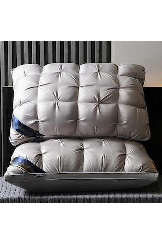 Trendooze Sunshine022 Mavi Lüks Uzatma King Yastık Omurga Desteği Yıkılabilir Açık Mavi