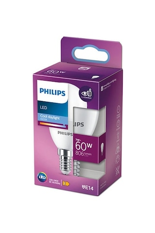 Philips Led Ampul 60W E14 Ince Duylu Beyaz Işık
