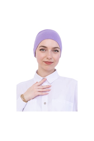 Modish Group Pratik Bone Pamuklu Tesettür İç Bone, Başörtüsü İçin Hazır Viskon Şapka, Namaz Günlük Kullanım İçin Lila