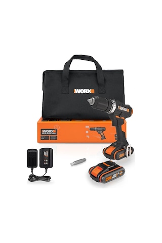 Worx WX370.1 20 Volt - 2.0AH Li-ion Çift Akülü Profesyonel Şarjlı Darbeli Matkap
