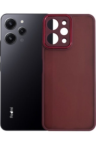 Xiaomi Redmi 12 Kılıf Freya Lazer Lens Kamera Çerçeveli Silikon Kapak