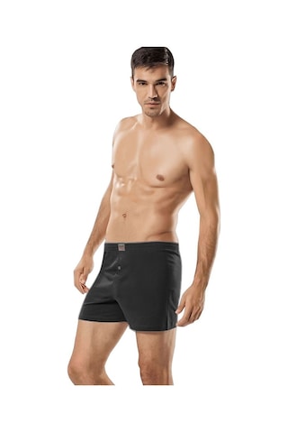 Tutku 4'Lü Paket Düğmeli Erkek Boxer Şort Boxer