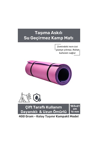 Su Geçirmez Konfor Modeli Taşıma Askılı Çift Taraflı Kamp Zemin Çadır 16 Mm Uyku Matı Yer Minderi Çok Renkli