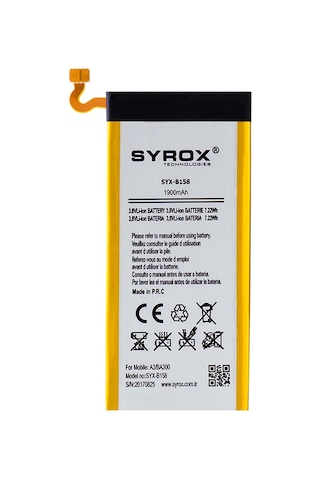 Syrox Samsung Uyumlu Galaxy A3 Ba300 Batarya 1900 Mah B158