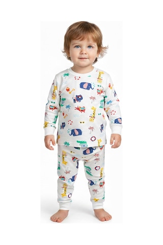 Baglan Erkek Çocuk Baskılı Pijama Takım Bgl-st05259 Krem