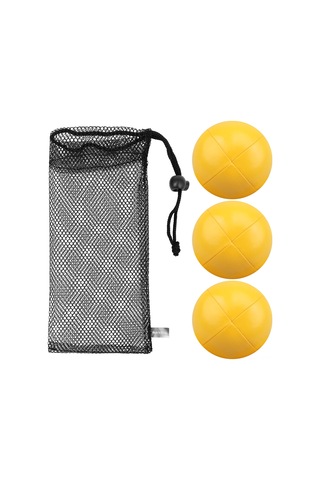 Konesam 3 Adet Sarı Pu Halka Topu 6.5cm - Dayanıklı, Su Geçirmez, Taşınabilir Ağ Çantasıyla - Çocuk Ve Yetişkinler İçin Başlangıç Seviyesi