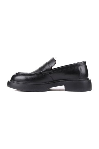 Shoetyle - Siyah Deri Bağcıksız Erkek Klasik Ayakkabı 250-2375-860-siyah