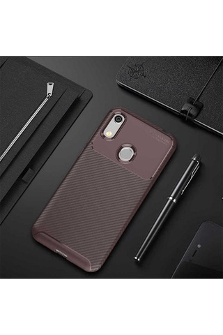 Huawei Honor 8a Kılıf Zore Negro Silikon Kapak Kahverengi
