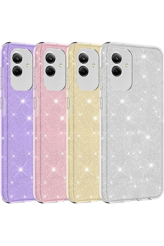Samsung Galaxy Uyumlu A04 Kılıf Zore Parıltılı Simli Shining Silikon