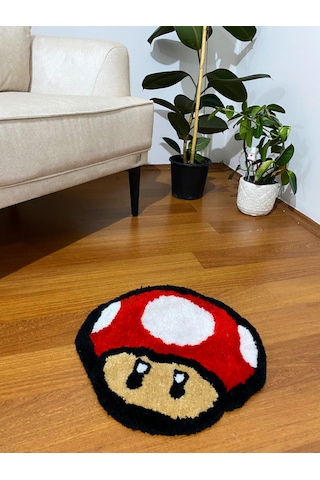 Kirbi Mario Mantar Süs Halı Çok Renkli Kirbi Mario Mantar Süs Halı Çok Renkli