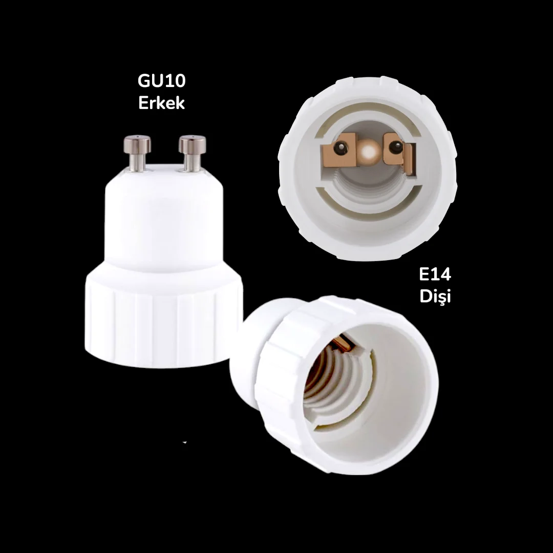 Duy Dönüştürücü Gu10 Erkek / E14 Dişi Ampul Çevirici Adaptör Led Lamba Soket