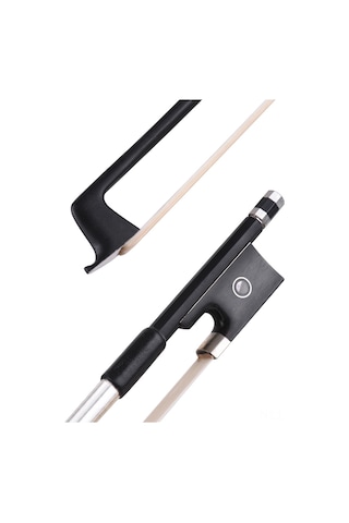 Yaozixa 4/4 Keman İçin Siyah Karbon Fiber Keman Yay, Paris Gözlü Ebony Kurbağa, Denge Ve Akıcı Çalım, Parlak Ses, Tekli Paket Pvc Sarımsak Paketi