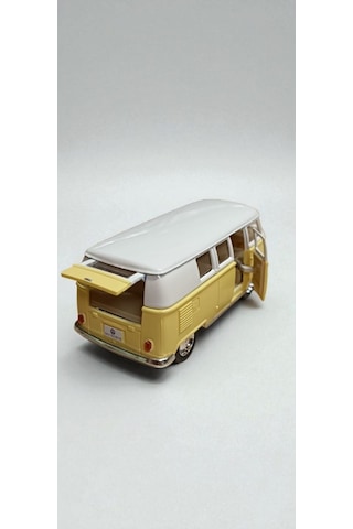 Nostaljik Metal Çek Bırak Sarı Wv Minibüs Araba Kapılar Açılır Diğer