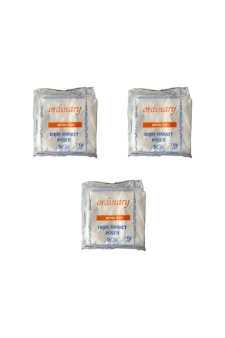 Ordinary Beyaz Market Poşeti Torbası Hışır Atlet Poşet Büyük Boy 3 KG 30 x 60 CM