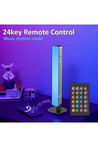 Besthome1 Rgb 7 Renkli 2'li Ambient Işık, 24 Tuşlu Kumanda, Usb Kontrol, Siyah Abs+pc Işıklar 14 Led X 2 Adet Siyah