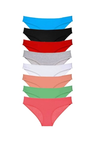 Modenya 8 Adet Süper Eko Set Likralı Kadın Slip Külot Set 6 Asorti